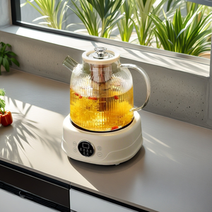 Olla de Salud Multifunción de Vidrio, 1.8L, con Temperatura Constante, Tetera Eléctrica, Hervidor de Agua para Hogar y Oficina, Función de Guisado, Enchufe EU/US - Product Image 1