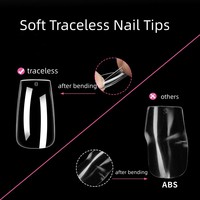Ongles à extension en acrylique écologiques à marque privée, couvrance totale, 150 pièces, formes amande, court, cercueil, long, carré, stiletto