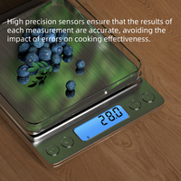 Balance de cuisine intelligente avec calculateur nutritionnel, numérique, 3 kg, 0,1 g, acier inoxydable, ABS, balance de pesage alimentaire, écran LCD