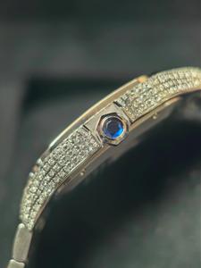 Venta al por mayor de alta gama de lujo de los hombres Moissanite reloj de oro rosa caja cuadrada impermeable logotipo personalizado 40mm Rectangular - Product Image 5