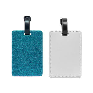 Vuelo viaje Rosa brillo rectángulo sublimación espacios en blanco equipaje etiquetas PU cuero para DIY nombre etiqueta insignia sublimación - Product Image 5