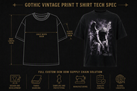 T-shirt noir délavé surdimensionné personnalisé pour homme, imprimé graphique gothique vintage, coton épais, streetwear, fabrication en gros ODM