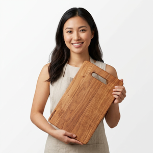 Victorian <b>Wooden</b> Rectangle Chopping Board With Handle Kitchen Cutting Block Single <b>Piece</b> - Product Image 1