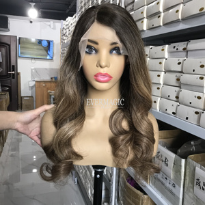 Perruque Lace Front wig naturelle Remy, Loose Wave, couleur Balayage, 13x6, cheveux humains de luxe, b 4/27 # 10A, haute qualité, Stock - Product Image 3