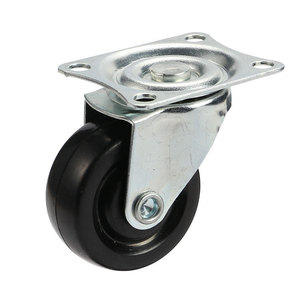 Rubber Swivel <b>Caster</b> <b>Wheel</b> 1.5 Inch Ball Bearing Soft Tread Black Floor Protection For Storage Racks Furniture Industrial Use - Product Image 4