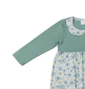 Mameluco de manga larga Floral tejido con flores bonitas verdes de alta calidad para niñas boutique de moda al por mayor Gran oferta primavera - Product Image 5