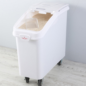 F8890 PP Chất liệu bột thùng trên bánh xe-Kệ trắng thành phần lưu trữ bin Set với Scoop & trượt nắp cho thương mại nhà bếp - Product Image 5