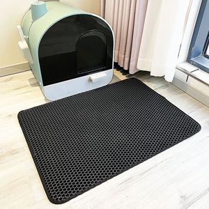 Tapis pour litière pour chat 60x90 cm, double couche, EVA, rectangulaire, gris, pour bac à litière pour chat - Product Image 2