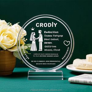 Exhibidores de Acrílico Transparentes con Impresión UV Personalizada para Bodas Felices - Product Image 1