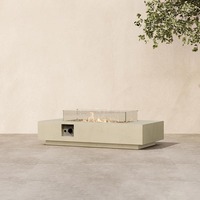 Canapé d'extérieur de luxe avec table brasero, table brasero à gaz, canapé d'extérieur en forme de L, canapé de patio en aluminium et rotin