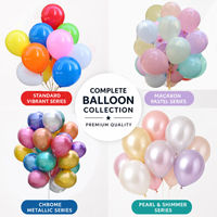 Prix d'usine, ballons en latex de 5/9/10/12/18 pouces, lot de 25 pièces, assortiment de ballons macaron mats rétro métalliques, vente en gros, décoration de fête