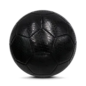 Unbreakable All Black Wear Proof PVC Rubber Tire Surface Street Outdoor Football Soccer Ball In Bulk