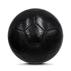 Superficie de neumático de goma de PVC irrompible, balón de fútbol negro a prueba de desgaste, para exterior y calle, a granel