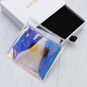Wholesale <b>Blank</b> PVC Hologram Plastic Packing Bag Customized Small Ziplock Jewelry Bags Without Printing Zipper Bag - Product Image 2