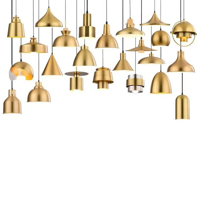 Modern Nordic Gold Small Pendant Lights for Home Office Dining Room Kitchen Adjustable Height LED Iron Luxury Decor