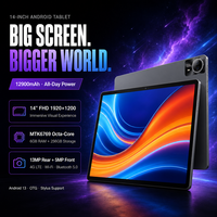 Tablettes avec clavier et stylet 14 pouces 1920x1200 Android 13 Octa Core 6 Go 256 Go 12900 mAh 4G Tablette PC pour les entreprises et l'éducation