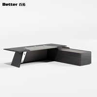 Meubles de bureau exécutifs modernes de grande taille, bureau exécutif modulaire en bois avec serrure à code pour le patron, le président, pour une utilisation en villa
