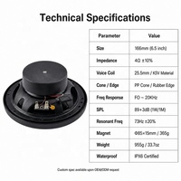 Haut-parleur coaxial 2 voies étanche IPX6 de 6,5 pouces pour moto avec lumière LED, 4 ohms, OEM ODM, MOQ 500