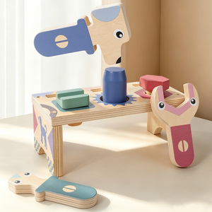 Nouveau 2026 : Jouet d'établi <span class=keywords><strong>en</strong></span> <span class=keywords><strong>bois</strong></span> pour bébé, jeu de motricité fine, ensemble de jouets à visser <span class=keywords><strong>en</strong></span> <span class=keywords><strong>bois</strong></span>, boîte à <span class=keywords><strong>outils</strong></span> au design de dessin animé, jeu d'activités - Product Image 2