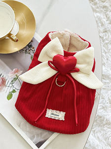 Roupas para Cães, Suprimentos para Animais de Estimação, Colete Decorado com Laço em Cor Sólida para Cães e Gatos, Pullover Simples para Pets <span class=keywords><strong>Newfoundland</strong></span> - Product Image 6