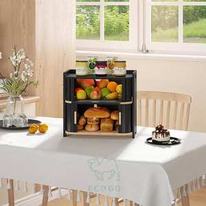 กล่องขนมปังไม้ไผ่โมโซ 2 ชั้น ทรงสี่เหลี่ยมผืนผ้า กันน้ำ เป็นมิตรกับสิ่งแวดล้อม ช่วยรักษาความสดใหม่ สำหรับจัดเก็บบนเคาน์เตอร์ครัว - Product Image 5