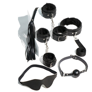 SM manufacturer's <b>set</b> combination couple's training <b>bondage</b> plush leather six-piece <b>set</b> alternative sex products foreign trade - Product Image 2