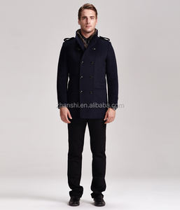 2016 Winter <strong>Mens</strong> Handmade Wool <strong>Pea</strong> <strong>Coat</strong> Double Breasted With Fur Collar - Product Image 3