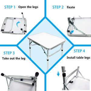 Al Aire Libre de aluminio ajustable blanco <span class=keywords><strong>mesa</strong></span> plegable portátil Camping Picnic <span class=keywords><strong>playa</strong></span> <span class=keywords><strong>maleta</strong></span> <span class=keywords><strong>mesa</strong></span> plegable - Product Image 2