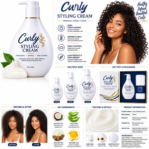 Crema <span class=keywords><strong>per</strong></span> <span class=keywords><strong>Capelli</strong></span> Ricci all'Ingrosso, Crema Idratante <span class=keywords><strong>per</strong></span> lo Styling, Definizione dei Ricci, Prodotto Anti-Crespo <span class=keywords><strong>per</strong></span> <span class=keywords><strong>Capelli</strong></span> Ondulati e Ricci Naturali OEM - Product Image 2
