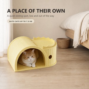Casa <span class=keywords><strong>para</strong></span> Gatos de Fieltro de Poliéster Ecológica, Cama Desmontable Tipo Cueva, Refugio Interior <span class=keywords><strong>para</strong></span> Mascotas, Montaje sin Clavos, Túnel, Caja Tipo Condo <span class=keywords><strong>para</strong></span> Gatitos Pequeños - Product Image 6