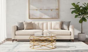 Mesa de Centro de Vidrio de Alta Calidad con Diseño Moderno y Tapa de Vidrio Templado, Duradera para Sala de Estar, Apartamento, Hotel y Oficina - Product Image 2