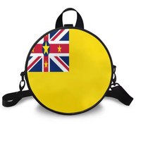 Sac rond en PU pour femme avec drapeau régional de Kosrae, sac à dos à bandoulière avec sangle amovible et sac à bandoulière