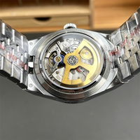 Montre automatique mécanique 40 mm 2026 avec mouvement visible, luxe, mode, hip-hop, plongée, bracelet en acier inoxydable, cadran bleu glace