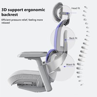 Chaise de bureau ergonomique de qualité supérieure en maille avec base en métal robuste, pivotante à 360 °, parfaite pour les bureaux commerciaux