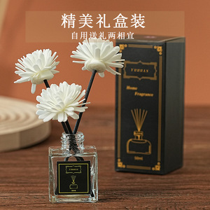 Yuhuan Square Glass Reed Diffuser 50ml Natural Fragrance Home Air Freshener - Product Image 2