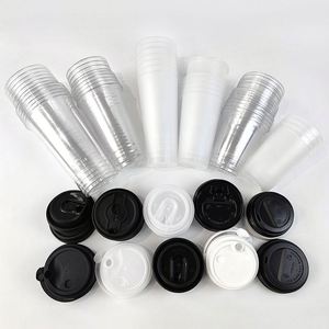 Gobelets jetables transparents en PP à paroi simple de haute qualité, écologiques, 12oz, 16oz, 22oz, avec impression personnalisée et paille, pour thé au lait - Product Image 2