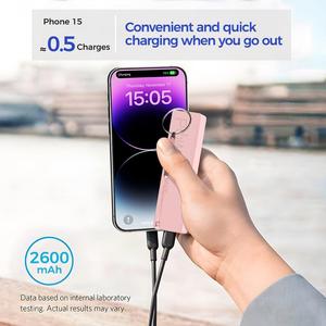 Cadeau promotionnel personnalisé avec logo, porte-clés de poche, batterie externe 2600 mAh, type C, mini batterie externe portable pour cadeau personnalisé - Product Image 5