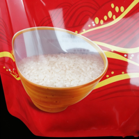Pochette à fond plat avec poignée, impression personnalisée, scellage sur huit côtés, pour l'emballage des grains de riz