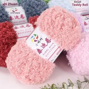Fil à tricoter Teddy Curly Wool Blended 100G pour le tricot artisanal, les écharpes, le crochet, les chaussures, les chapeaux, les jouets en peluche - Product Image 3