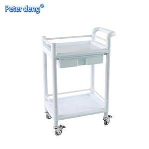Medical <b>Trolley</b> 3 Tier <b>Plastic</b> Hospital Furniture With 4 Castors Convenient Storage Rack For Nursing Beauty Use - Product Image 5