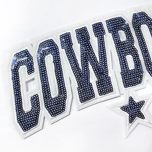 Hotsell xu hướng tùy chỉnh sắt-on <span class=keywords><strong>sequin</strong></span> các bản vá lỗi lớn cao bồi thiết kế cho clothy trang trí cho phụ nữ và nam giới - Product Image 1