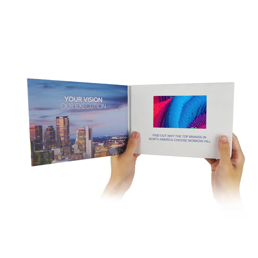 Placa de convite de tela lcd de 5 polegadas, tamanho personalizado, brochura de vídeo