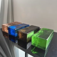 Briques en verre cristal de couleur unie 230*110*76mm |   Blocs de verre coulés à chaud durables pour les cloisons de cuisine et de salle de bain