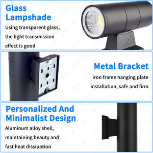 BBIER定制户外灯现代Ip65防水铝外门廊走廊壁灯上下发光二极管壁灯 - Product Image 4