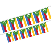 Fabricant de gros des Comores drapeau Bunting avec 14*21cm taille et motif pour les décorations