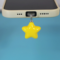 1 Chubby Pentagonal Star Phone Dust Plug, pendentif de décoration de téléphone portable simple et mignon, accessoire de pendentif en résine
