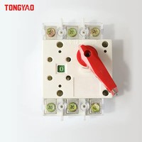 Interrupteur de transfert manuel 3P 4P avec couvercle transparent, isolateur électrique monté sur panneau, marche/arrêt, 6kA 100A