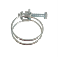 Collier de serrage double fil en fer galvanisé réglable à vis pour raccord de tuyau d'eau en caoutchouc