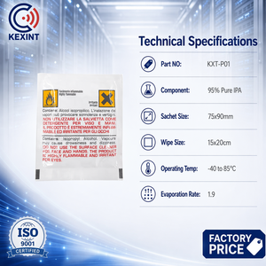 Toallitas Desinfectantes para Cable de Fibra Óptica FTTH KEXINT, <span class=keywords><strong>95</strong></span>% <span class=keywords><strong>Alcohol</strong></span> Isopropílico Puro, Tela de Bajo Contenido de Pelusas, Certificación CE, -40~85 - Product Image 3