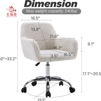 Chaise de bureau blanche réglable de haute qualité, chaise en fausse fourrure, chaise pivotante à structure métallique, pas encore d'avis